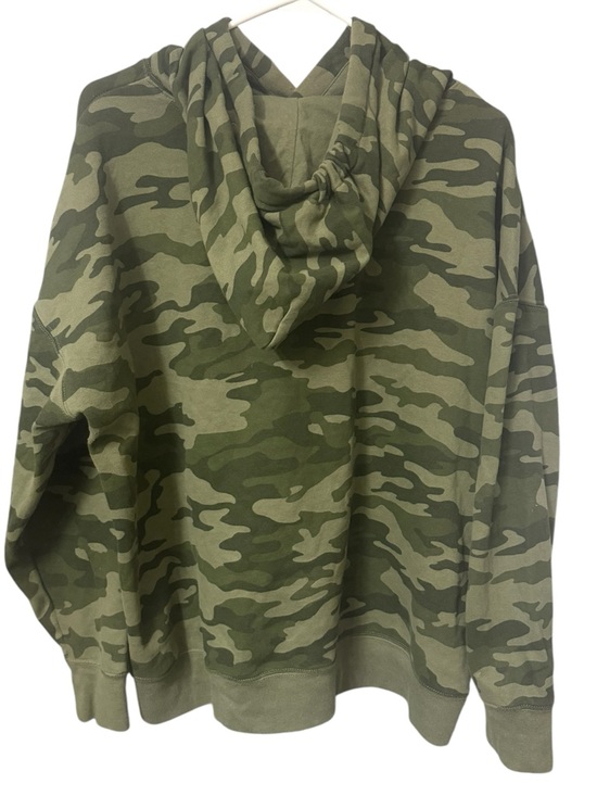 Calvin Klein Jeans Womens Plus Size 1X Olive Green Camo Hoodie Hooded Sweatshirt - Picture 2 of 7